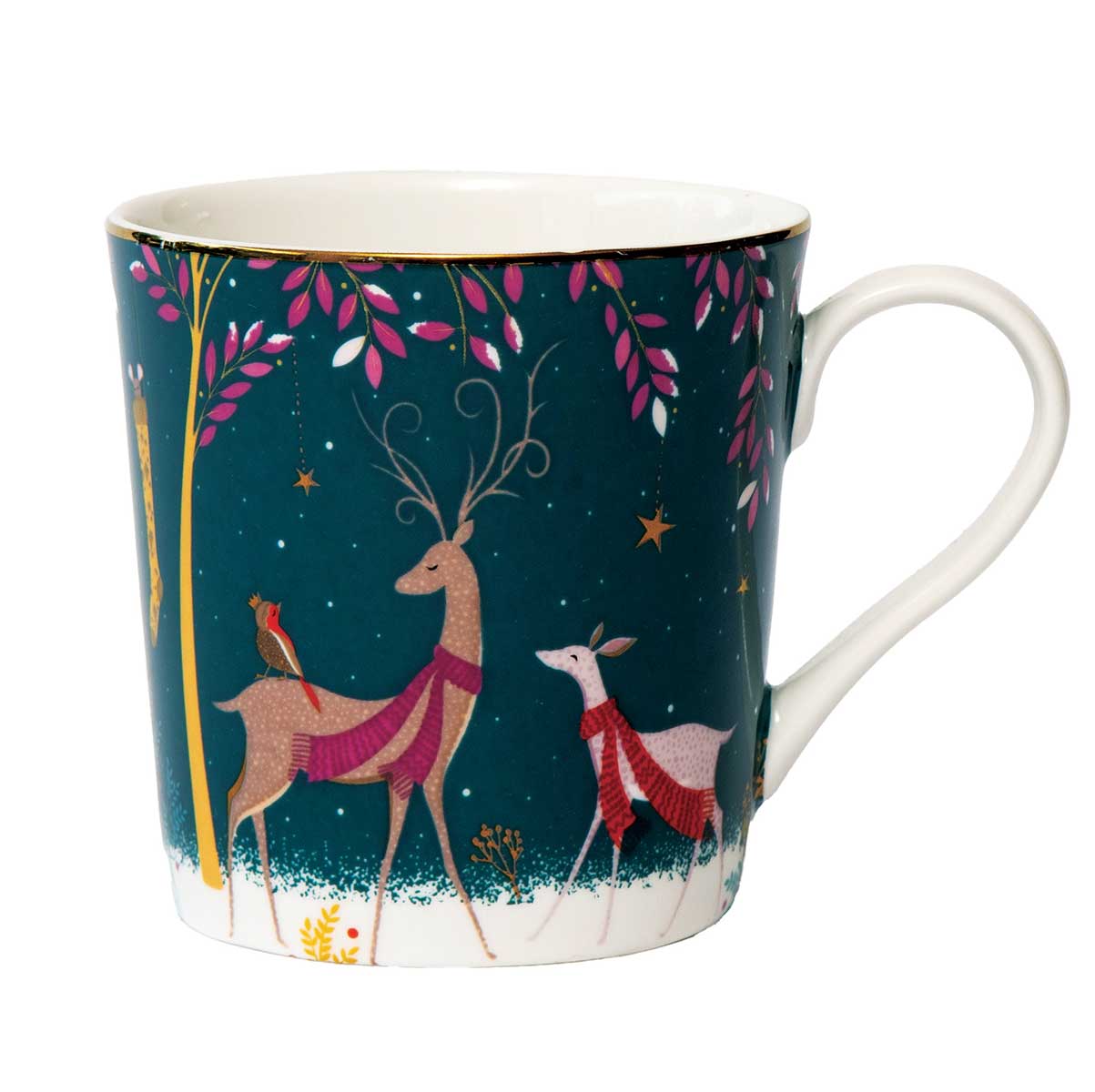 Sara Miller Woodland Tales Mug, Deer & Robin image number null